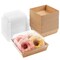 50 Pieces Small Charcuterie Boxes with Clear Lids, To Go Paper Disposable Food Containers, 5 Inches Bakery Dessert Boxes for Sandwich, Cookie, Pastry, Cake Slice (Brown)